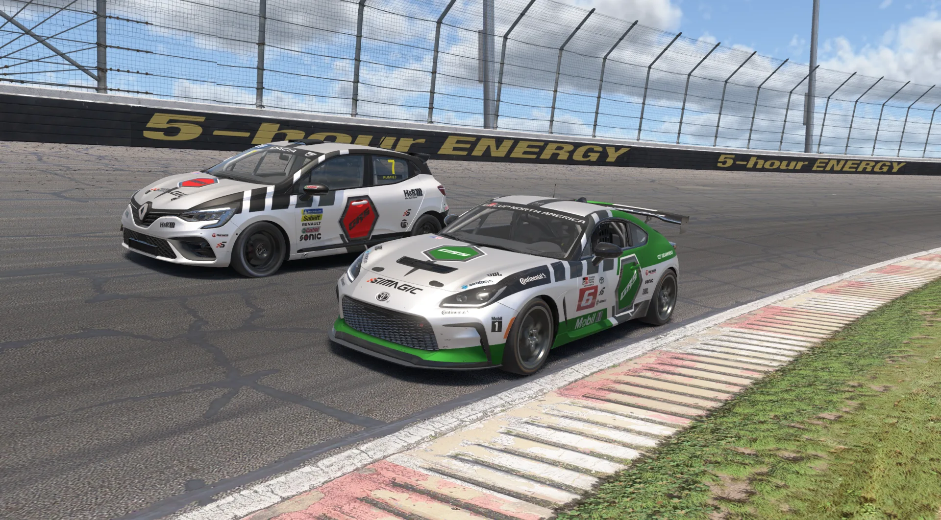 Project GRS Renault Clio and Toyota GR86 side by side in the new livery design